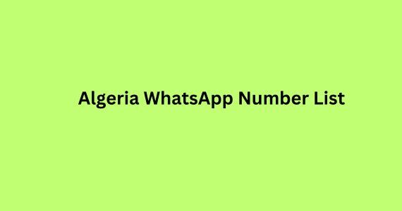 Algeria WhatsApp Number List